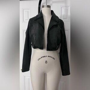 Cropped black denim Jacket